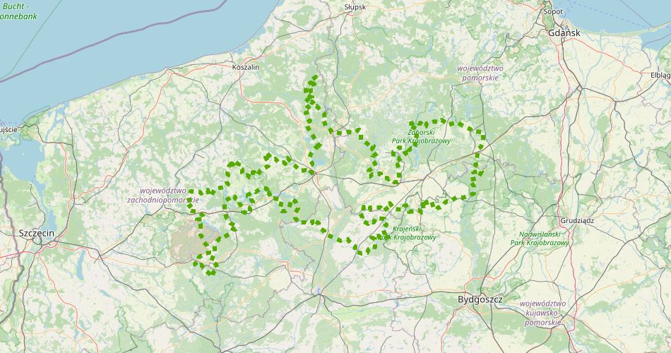 Mapa trasyGreenway – Naszyjnik Północy Szlak rowerowy