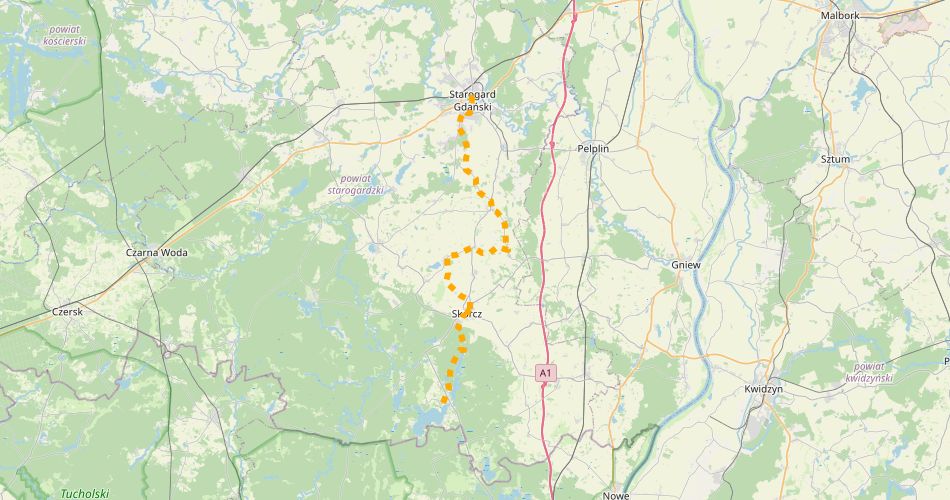 Mapa trasySzlak św. Rocha (szlak rowerowy żółty)