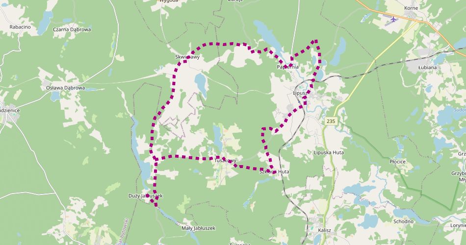 Mapa trasyLipuska Trasa Rowerowa (nieoznakowana)