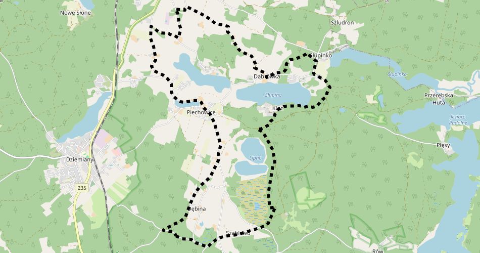Mapa trasyPętla Lipno (szlak rowerowy, czarny)