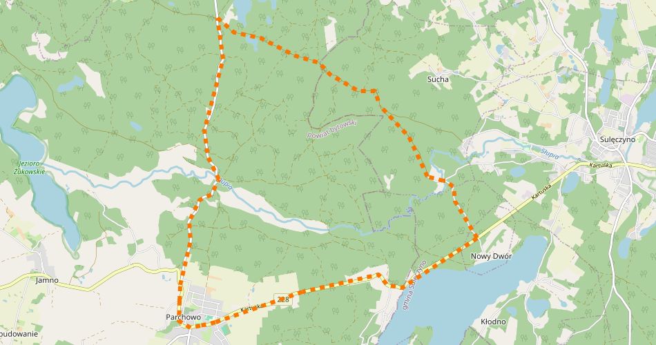Mapa trasyPętla Chośnicka (szlak rowerowy niebieski)