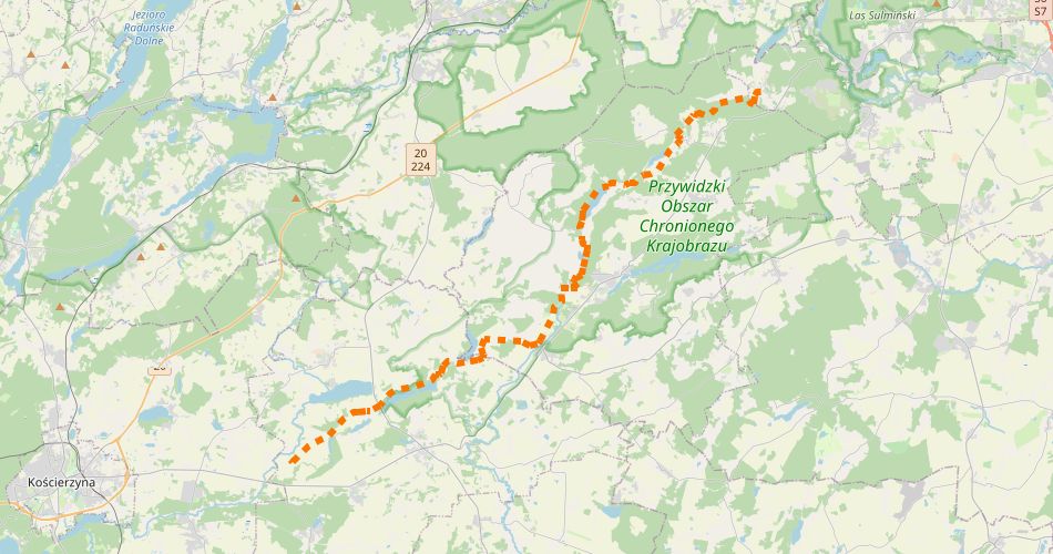 Mapa trasySzlak Hymnu Narodowego im. Józefa Wybickiego (szlak rowerowy czerwony)