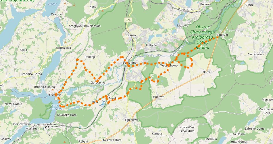 Mapa trasySzlak Kamienne Kręgi (szlak rowerowy czerwony)