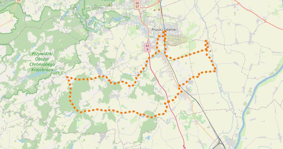 Mapa trasySzlak Kłodawski (szlak rowerowy zielony)