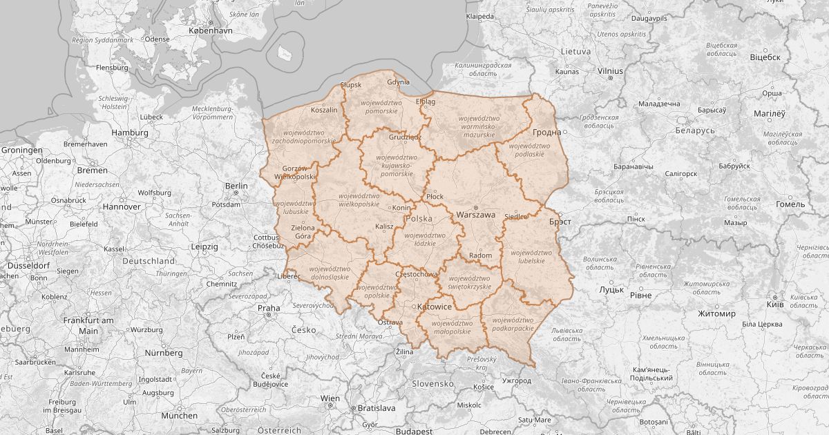 Polska - mapa województw