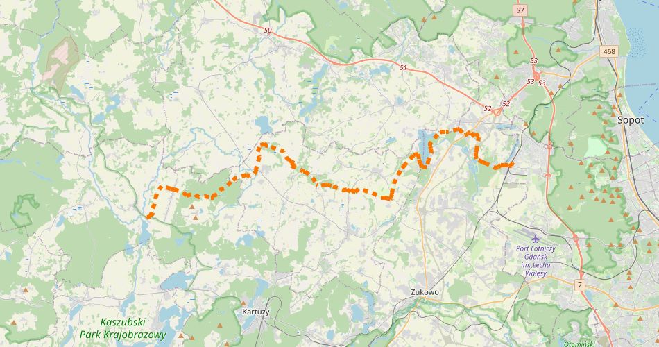 Mapa trasyBłękitna Trasa Rowerowa (szlak rowerowy niebieski)