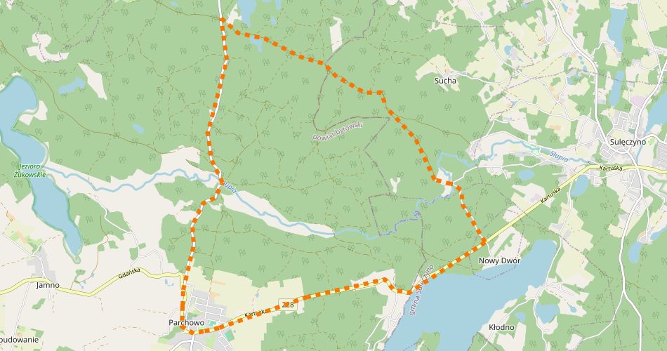Mapa trasyPętla Chośnicka (szlak rowerowy niebieski)