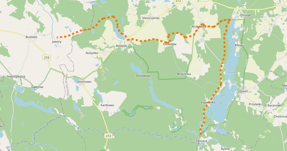 Mapa trasyPętla Kaszubska (szlak rowerowy czerwony)