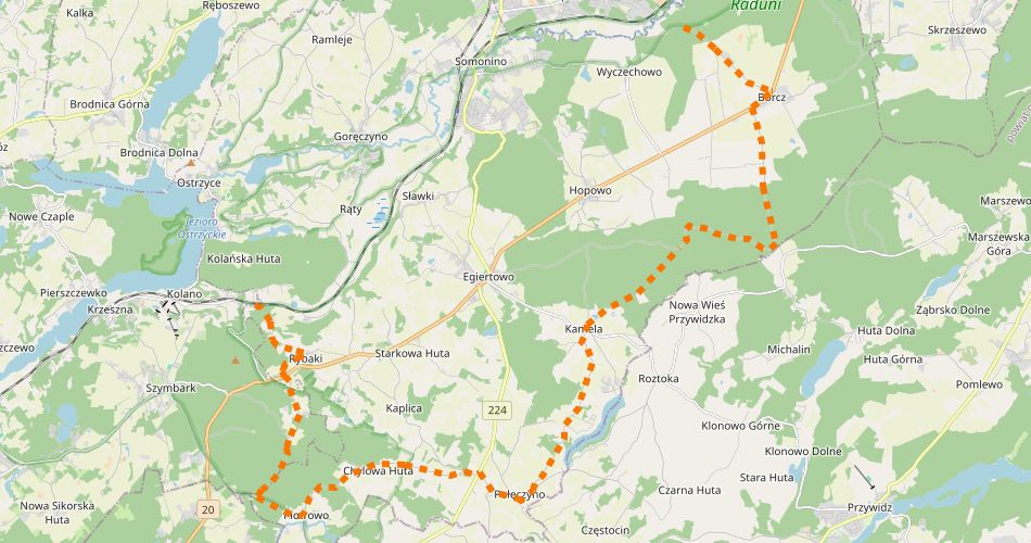 Mapa trasySzlak Hutniczy (szlak rowerowy zielony)
