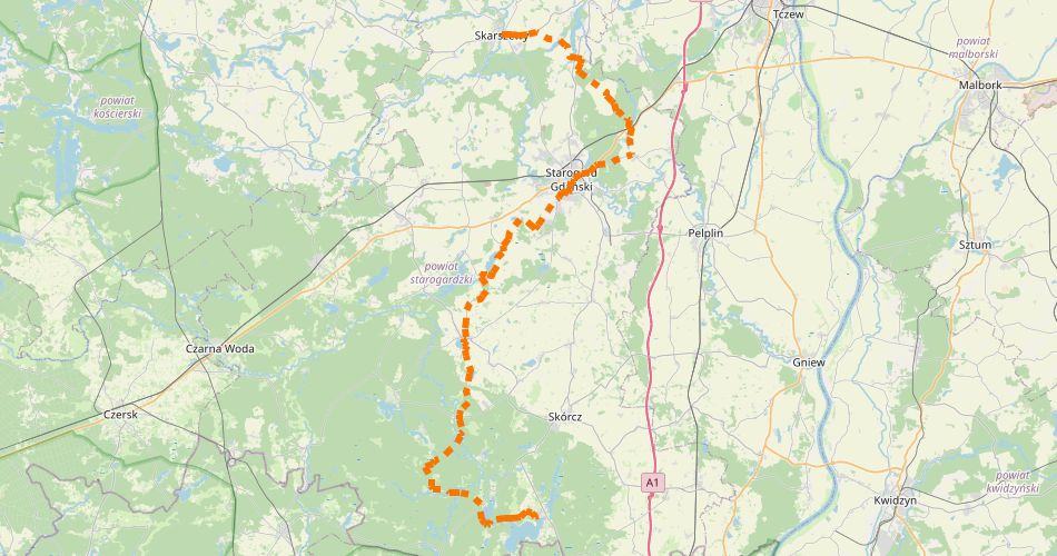 Mapa trasySzlak Jeziorny (szlak rowerowy zielony)