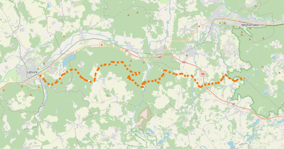 Mapa trasySzlak Lęborski (szlak rowerowy niebieski)