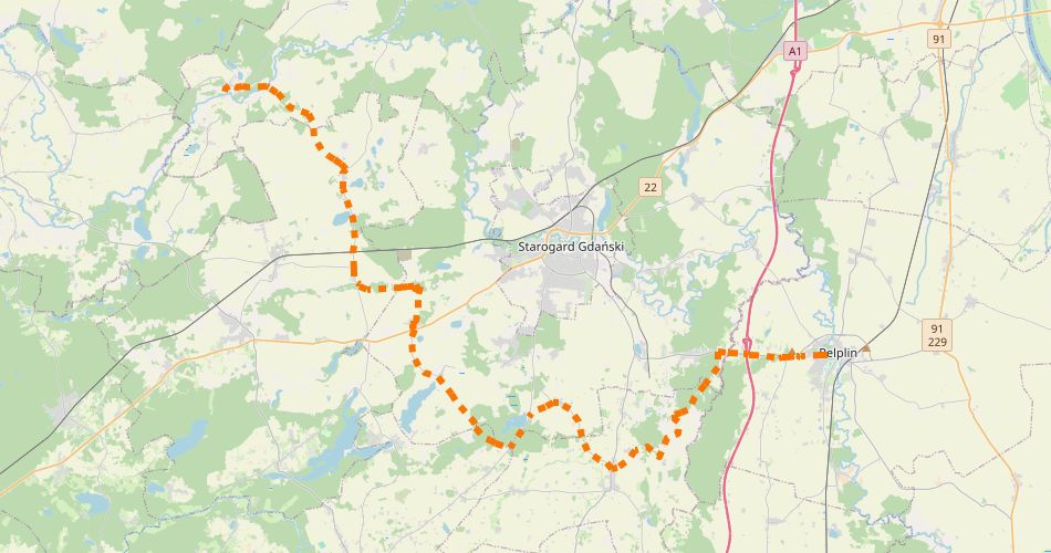 Mapa trasySzlak Opata Wernera (szlak rowerowy czarny)