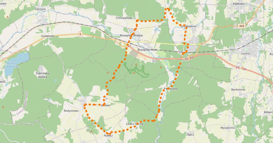 Mapa trasySzlak Pstrąga Tęczowego (szlak rowerowy zielony)